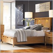 American Drew Sedona Lighted Panel Bed in Dusty Oak Finish
