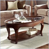 American Drew Cherry Grove Oval Cocktail Table in Mid Tone Brown