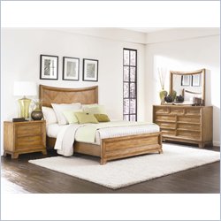 American Drew Chalice Arched Panel Bed 4 Piece Bedroom Set in Blond