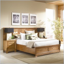 American Drew Chalice Storage Panel Bed 2 Piece Bedroom Set in Blond Best Price