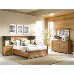 American Drew Chalice Storage Panel Bed 5 Piece Bedroom Set in Blond