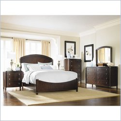American Drew Echelon Panel Bed 5 Piece Bedroom Set in Ebonized Merlot