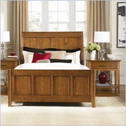 American Drew Valley Sleigh Bed 2 Piece Bedroom Set in Honey Brown