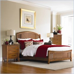 American Drew Valley Panel Bed 2 Piece Bedroom Set in Honey Brown