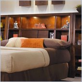 American Drew Tribecca Bookcase Headboard in Root Beer Finish