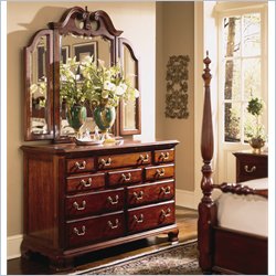 American Drew Bob Cherry Grove Tri-Fold Mirror and Dresser Set