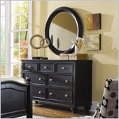 American Drew Camden Round Mirror and Dresser Set in Black
