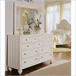 American Drew Camden Landscape Mirror and Dresser Set in White
