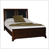 American Drew Essex Leather Accent Queen Bed in Mink