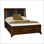 American Drew Essex Leather Accent Queen Bed in Mink