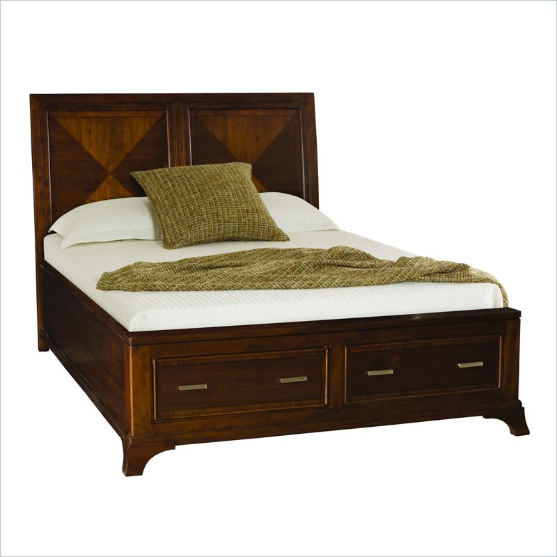 American Drew Essex Low Profile Queen Sleigh Bed in Mink