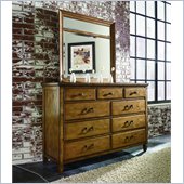 American Drew Americana Home Mirror in Warm Khaki Oak