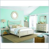 American Drew Americana Home Low Poster Bed in Weathered White
