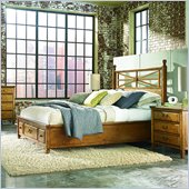 American Drew Americana Home Platform Bed in Warm Khaki Oak