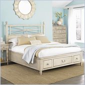 American Drew Americana Home King Platform Bed in Weathered White