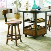 American Drew Americana Home Stool in Rustic Dark Oak