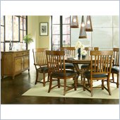American Drew Americana Home Artisans Round Table in Warm Khaki Oak