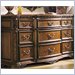 American Drew Grand Revival Russet Triple Dresser with Wood Top