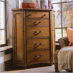 American Drew Beacon Ridge 5 Drawer Corner Chest in Rustic Pecan Finish by American Drew