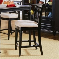 American Drew Camden 25 Inch Splat Back Bar Stool in Black Finish