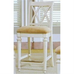 American Drew Camden 25 Inch Splat Back Bar Stool in Antique White Finish