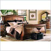 American Drew Grand Revival Russet Leather Sleigh Bed