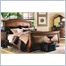 American Drew Grand Revival Russet Leather Sleigh Bed