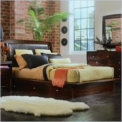American Drew Tribecca Wood Platform Bed in Root Beer Finish