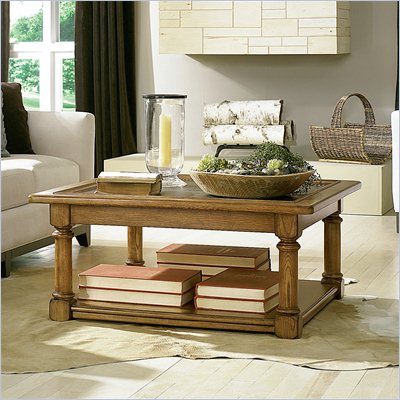 American Drew Americana Home Cocktail Table in Warm Khaki Oak