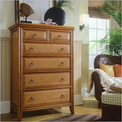 American Drew Antigua 6 Drawer Chest in Toasted Almond Finish