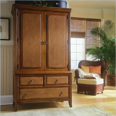American Drew Antigua TV/Wardrobe Armoire in Toasted Almond Finish
