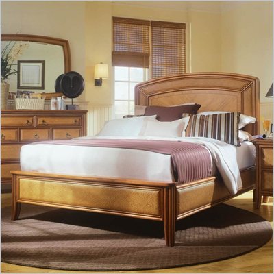 American Drew Antigua Low Profile Panel Bed in Toasted Almond Finish