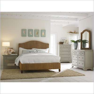 American Drew Ashby Park Banana Leaf Panel Bed 4 Piece Bedroom Set