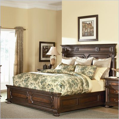 American Drew Barrington House Panel Bed in Heirloom Cherry