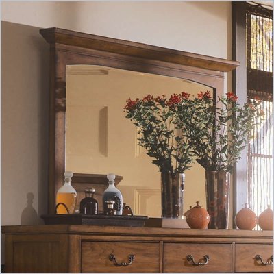 American Drew Beacon Ridge Landscape Mirror in Rustic Pecan Finish