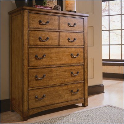 American Drew Beacon Ridge 5 Drawer Chest in Rustic Pecan Finish
