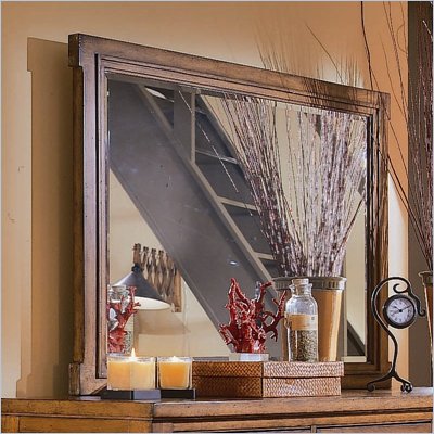 American Drew Beacon Ridge Accent Mirror in Rustic Pecan Finish