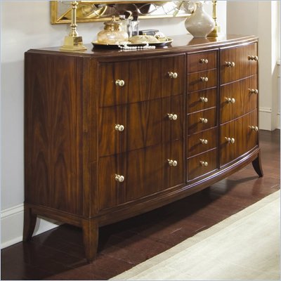 American Drew Bob Mackie Signature 10 Drawer Triple Dresser in Rosewood