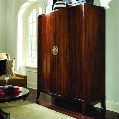 American Drew Bob Mackie Signature Serpentine TV Armoire in Rosewood Finish