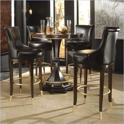 American Drew Bob Mackie Signature 5 Piece Pub Table Set in Rosewood Finish