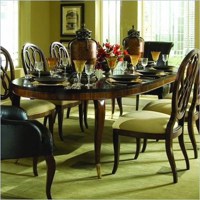 American Drew Bob Mackie Signature Wood Oval Leg Dinette Table in Cherry Finish
