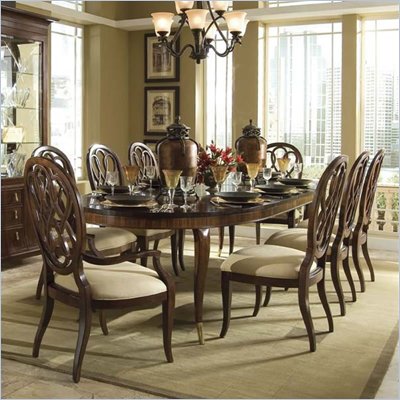 American Drew Bob Mackie Signature Oval Formal Dining Set in Cherry Finish