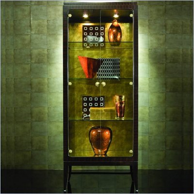 American Drew Bob Mackie Signature Curio China in Rosewood Finish
