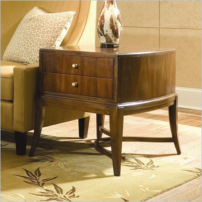 American Drew Bob Mackie Signature Rectangle End Table in Rosewood Finish