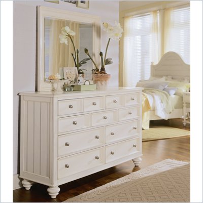 American Drew Camden Landscape Mirror and Dresser Set in Buttermilk