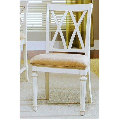 American Drew Camden Splat Back Fabric Casual Side Chair in Buttermilk