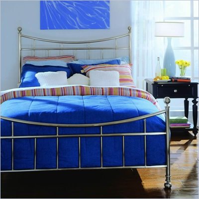 American Drew Camden Metal Bed in Nickel 5 Piece Bedroom Set