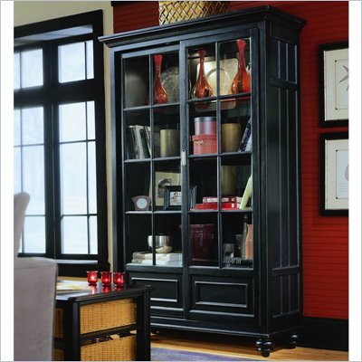American Drew Camden Black Bookcase China Cabinet