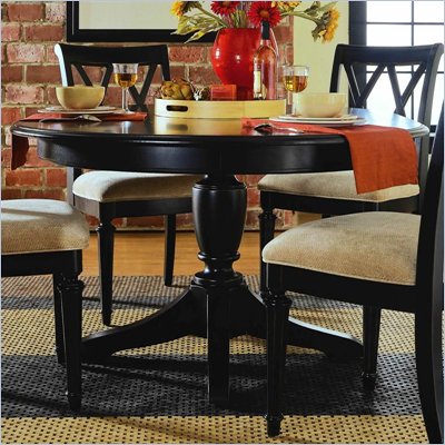 American Drew Camden Round Casual Dining Table in Black Finish