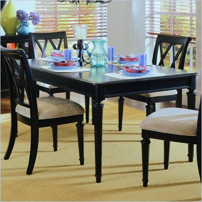 American Drew Camden Leg Formal Dining Table in Black Finish
